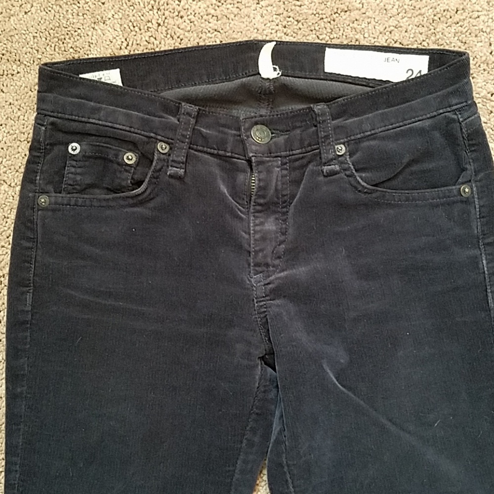 Rag & Bone Black Corduroy Skinny Jeans